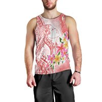 Polynesian Women's Day Wahine Men Tank Top Plumeria Marble Glaze - Pink LT7 - Polynesian Pride