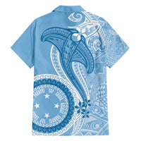 Micronesia FSM Family Matching Long Sleeve Bodycon Dress and Hawaiian Shirt Shark and Manta Classic Style LT7 - Polynesian Pride