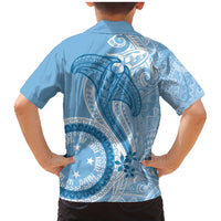 Micronesia FSM Family Matching Mermaid Dress and Hawaiian Shirt Shark and Manta Classic Style LT7 - Polynesian Pride