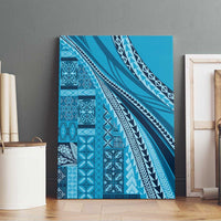 Pasifika Women's Day - Samoa Siapo Malu Tattoo Inspired Canvas Wall Art Turquoise