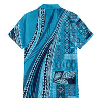 Pasifika Women's Day - Samoa Siapo Malu Tattoo Inspired Family Matching Mermaid Dress and Hawaiian Shirt Turquoise LT7 - Polynesian Pride