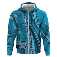 Pasifika Women's Day - Samoa Siapo Malu Tattoo Inspired Hoodie Turquoise