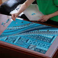 Pasifika Women's Day - Samoa Siapo Malu Tattoo Inspired Puzzle Turquoise