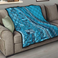 Pasifika Women's Day - Samoa Siapo Malu Tattoo Inspired Quilt Turquoise