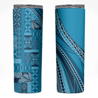 Pasifika Women's Day - Samoa Siapo Malu Tattoo Inspired Skinny Tumbler Turquoise
