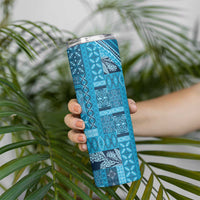 Pasifika Women's Day - Samoa Siapo Malu Tattoo Inspired Skinny Tumbler Turquoise