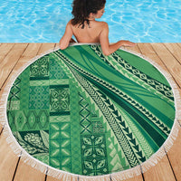 Pasifika Women's Day - Samoa Siapo Malu Tattoo Inspired Beach Blanket Jade
