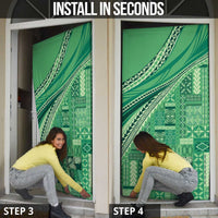 Pasifika Women's Day - Samoa Siapo Malu Tattoo Inspired Door Cover Jade