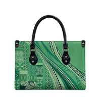 Pasifika Women's Day - Samoa Siapo Malu Tattoo Inspired Leather Bag Jade
