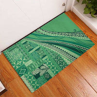Pasifika Women's Day - Samoa Siapo Malu Tattoo Inspired Rubber Doormat Jade