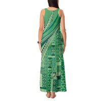 Pasifika Women's Day - Samoa Siapo Malu Tattoo Inspired Tank Maxi Dress Jade