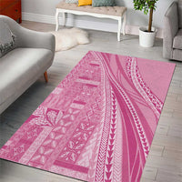 Pasifika Women's Day - Samoa Siapo Malu Tattoo Inspired Area Rug Pink