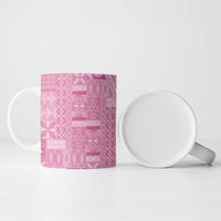 Pasifika Women's Day - Samoa Siapo Malu Tattoo Inspired Ceramic Mug Pink