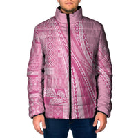 Pasifika Women's Day - Samoa Siapo Malu Tattoo Inspired Padded Jacket Pink