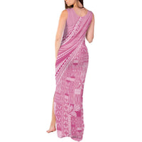 Pasifika Women's Day - Samoa Siapo Malu Tattoo Inspired Tank Maxi Dress Pink