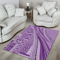 Pasifika Women's Day - Samoa Siapo Malu Tattoo Inspired Area Rug Lavender