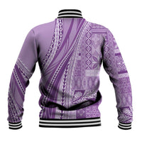 Pasifika Women's Day - Samoa Siapo Malu Tattoo Inspired Baseball Jacket Lavender