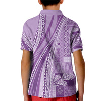 Pasifika Women's Day - Samoa Siapo Malu Tattoo Inspired Kid Polo Shirt Lavender