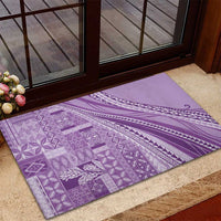 Pasifika Women's Day - Samoa Siapo Malu Tattoo Inspired Rubber Doormat Lavender