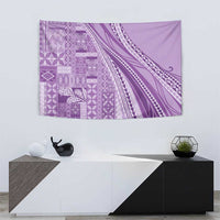 Pasifika Women's Day - Samoa Siapo Malu Tattoo Inspired Tapestry Lavender
