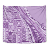 Pasifika Women's Day - Samoa Siapo Malu Tattoo Inspired Tapestry Lavender
