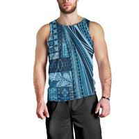 Pasifika Women's Day - Samoa Siapo Malu Tattoo Inspired Men Tank Top Navy Blue
