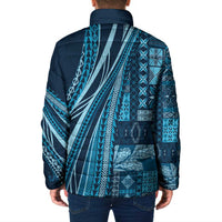 Pasifika Women's Day - Samoa Siapo Malu Tattoo Inspired Padded Jacket Navy Blue