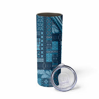 Pasifika Women's Day - Samoa Siapo Malu Tattoo Inspired Skinny Tumbler Navy Blue