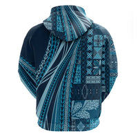 Pasifika Women's Day - Samoa Siapo Malu Tattoo Inspired Zip Hoodie Navy Blue