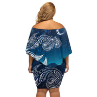 New Zealand Matariki Family Matching Off Shoulder Short Dress and Hawaiian Shirt Starry Night Style LT7 - Polynesian Pride