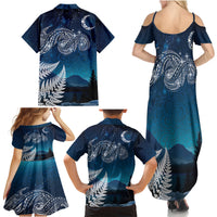 New Zealand Matariki Family Matching Summer Maxi Dress and Hawaiian Shirt Starry Night Style LT7 - Polynesian Pride