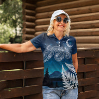 New Zealand Matariki Women Polo Shirt Starry Night Style