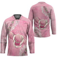 Hawaii Maui Island Flowers Lei Hockey Jersey Lokelani Rose Pink