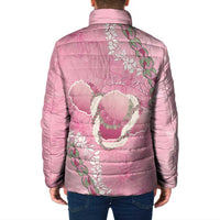 Hawaii Maui Island Flowers Lei Padded Jacket Lokelani Rose Pink
