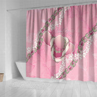 Hawaii Maui Island Flowers Lei Shower Curtain Lokelani Rose Pink