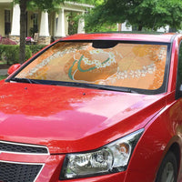 Hawaii Lanai Island Flowers Lei Auto Sun Shade Orange Kaunaoa Mix Maile