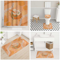 Hawaii Lanai Island Flowers Lei Bathroom Set Orange Kaunaoa Mix Maile
