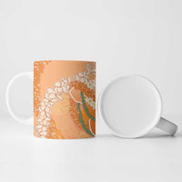 Hawaii Lanai Island Flowers Lei Ceramic Mug Orange Kaunaoa Mix Maile