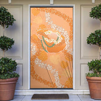 Hawaii Lanai Island Flowers Lei Door Cover Orange Kaunaoa Mix Maile