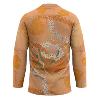 Hawaii Lanai Island Flowers Lei Hockey Jersey Orange Kaunaoa Mix Maile