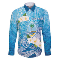 Hafa Adai Guam Chamorro Personalized Family Matching Puletasi and Hawaiian Shirt Ocean Blue Latte Stone with Guasali - Polynesian Pride