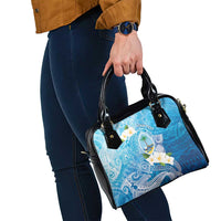 Hafa Adai Guam Chamorro Personalized Shoulder Handbag Ocean Blue Latte Stone with Guasali - Polynesian Pride