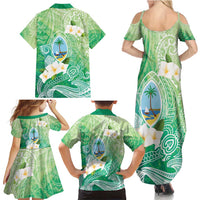 Hafa Adai Guam Chamorro Personalized Family Matching Summer Maxi Dress and Hawaiian Shirt Summer Green Latte Stone with Guasali LT7 - Polynesian Pride