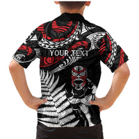 New Zealand Maori Rugby Personalised Family Matching Mermaid Dress and Hawaiian Shirt Ta Moko Silver Fern LT7 - Polynesian Pride