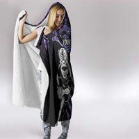 New Zealand Maori Rugby Personalised Hooded Blanket Ta Moko Silver Fern - Paua Purple LT7 - Polynesian Pride
