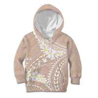 Polynesian Vintage Floral Kid Hoodie Beige Motifs LT7 Hoodie Beige - Polynesian Pride