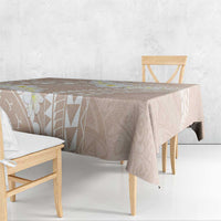 Polynesian Vintage Floral Tablecloth Beige Motifs - Polynesian Pride