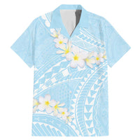 Polynesian Vintage Floral Family Matching Mermaid Dress and Hawaiian Shirt Azure Motifs LT7 Dad's Shirt - Short Sleeve Azure - Polynesian Pride