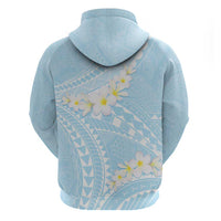 Polynesian Vintage Floral Hoodie Azure Motifs - Polynesian Pride