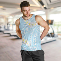 Polynesian Vintage Floral Men Tank Top Azure Motifs - Polynesian Pride